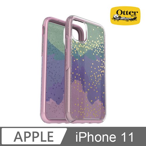 OtterBox iPhone 11 Symmetry炫彩幾何保護殼-炫彩綠粉