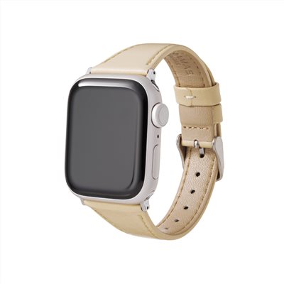 GRAMAS Apple Watch 38/40/41/42mm 莫蘭迪仕女真皮錶帶-象牙白