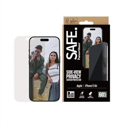 PanzerGlass iPhone Air 6.6吋 SAFE Privacy 2.5D 耐衝擊高透防窺玻璃保護貼