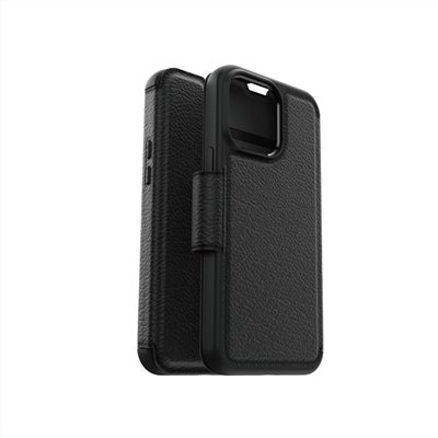 OtterBox iPhone 14 Pro Max Strada步道者系列真皮掀蓋保護殼-黑